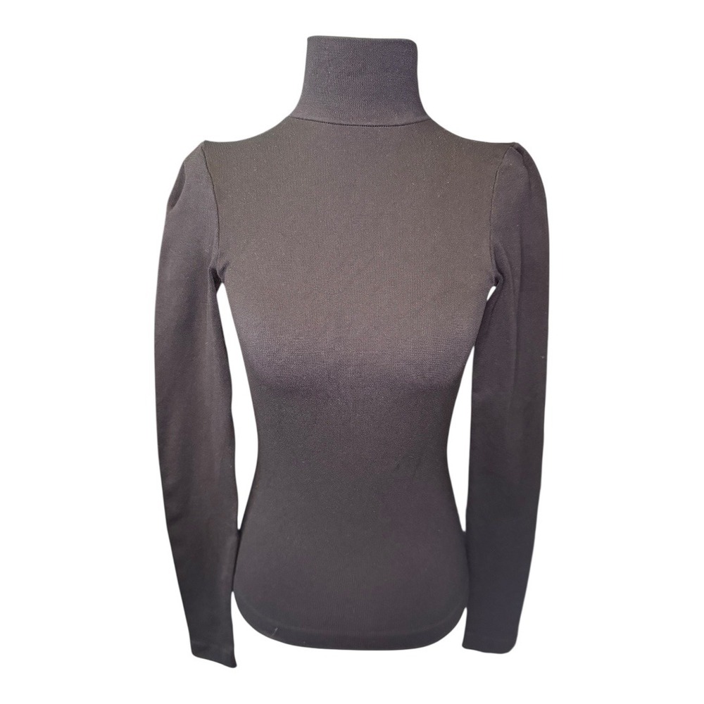 Spiritual Gangster‎ Black Turtleneck Long Sleeve Open Back Top Women's XS S
